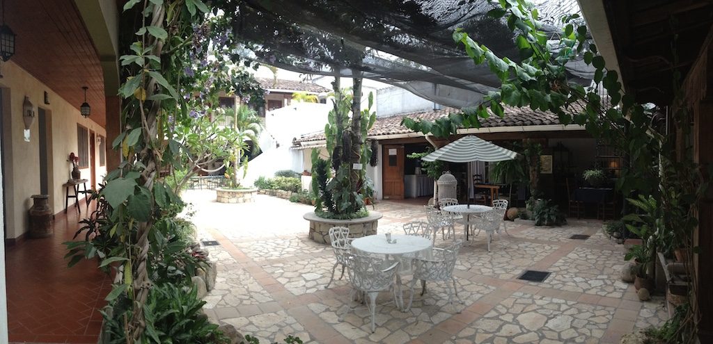Don Udo's Hotel has a beautiful outside patio in the centre