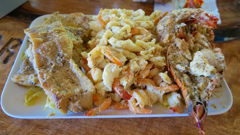 Mixed fish platter in Garifuna style