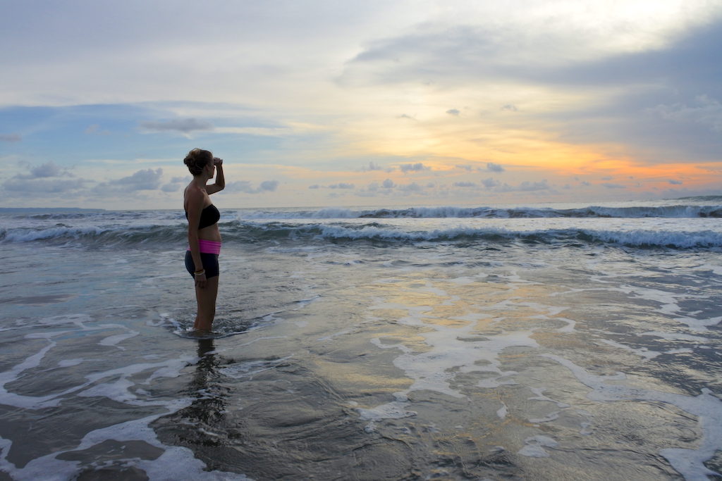 Standing and staring: enjoying the sunset in Bali